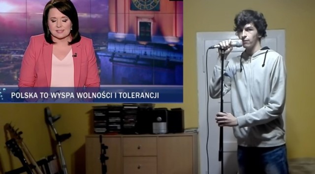 Youtuber stworzył słowa piosenki z informacji na paskach Wiadomości TVP