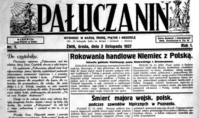 Pierwsze wydanie Pałuczanina z 1927 roku.