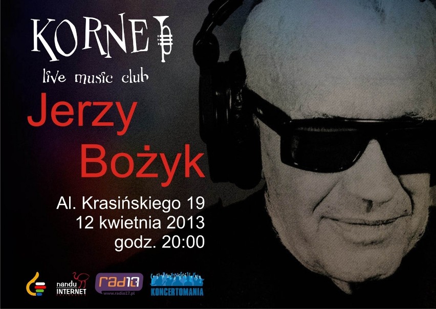 12.04, 20:00
Klub Kornet
Koncert Jerzego Bożyka