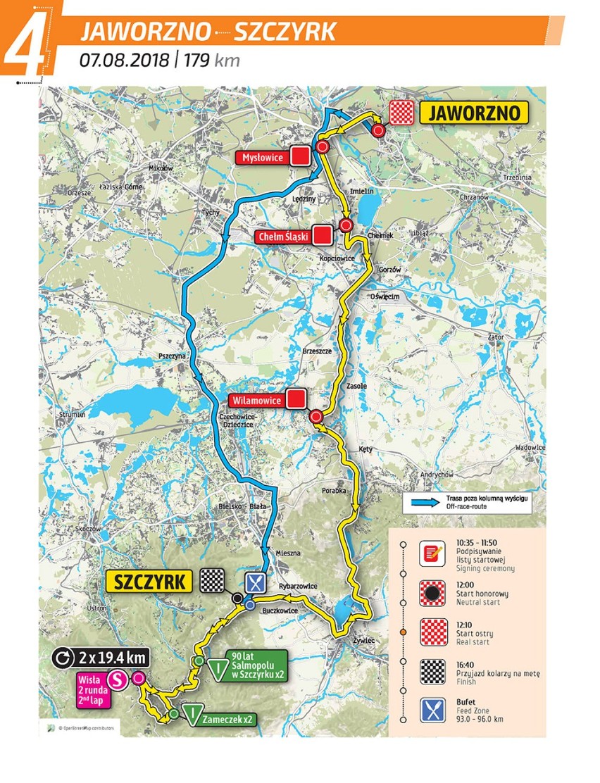 Tour de Pologne 2018 w Jaworznie - utrudnienia w ruchu, TRASA, MAPA [7 sierpnia]