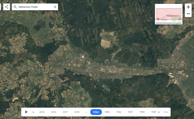 Zdjęcia satelitarne są umieszczone w aplikacji Google Earth Timelapse