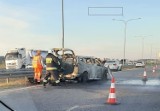 Pożar samochodu osobowego na autostradzie A1 - na szczęście bez poszkodowanych