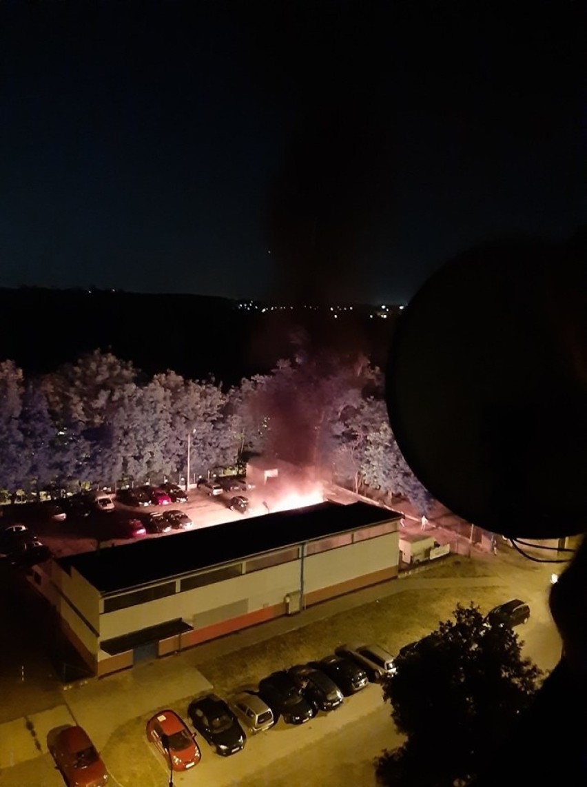 Pożar parkingu w Bytomiu-Szombierkach