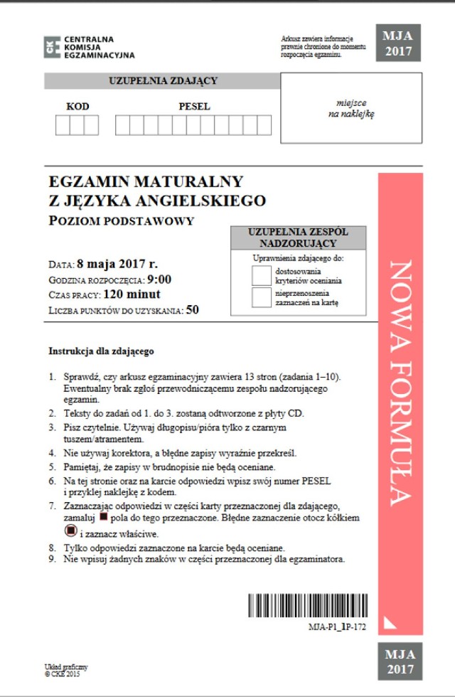 Matura Angielski 2017. Znamy pytania z angielskiego! (Odpowiedzi, Arkusz CKE)