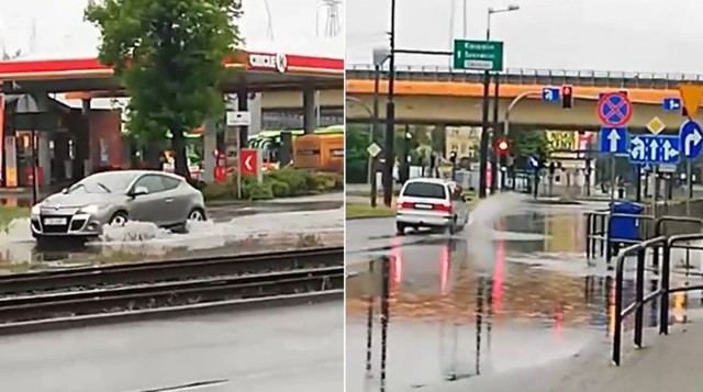 W czasie intensywnych opadów deszczu na tym odcinku Jagiellońskiej często dochodzi do zalania jezdni