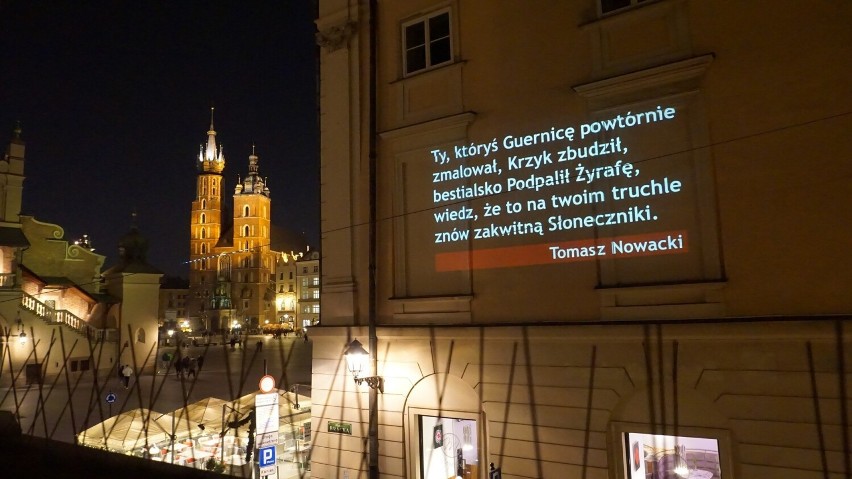 Wiersze na murach po polsku, ukraińsku i angielsku