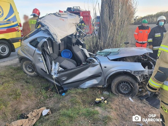 Dziś rano (14 kwietnia) na drodze wojewódzkiej 254 między Wolicami (gmina Barcin) a Szczepanowem (gmina Dąbrowa) doszło do groźnie wyglądającego wypadku.