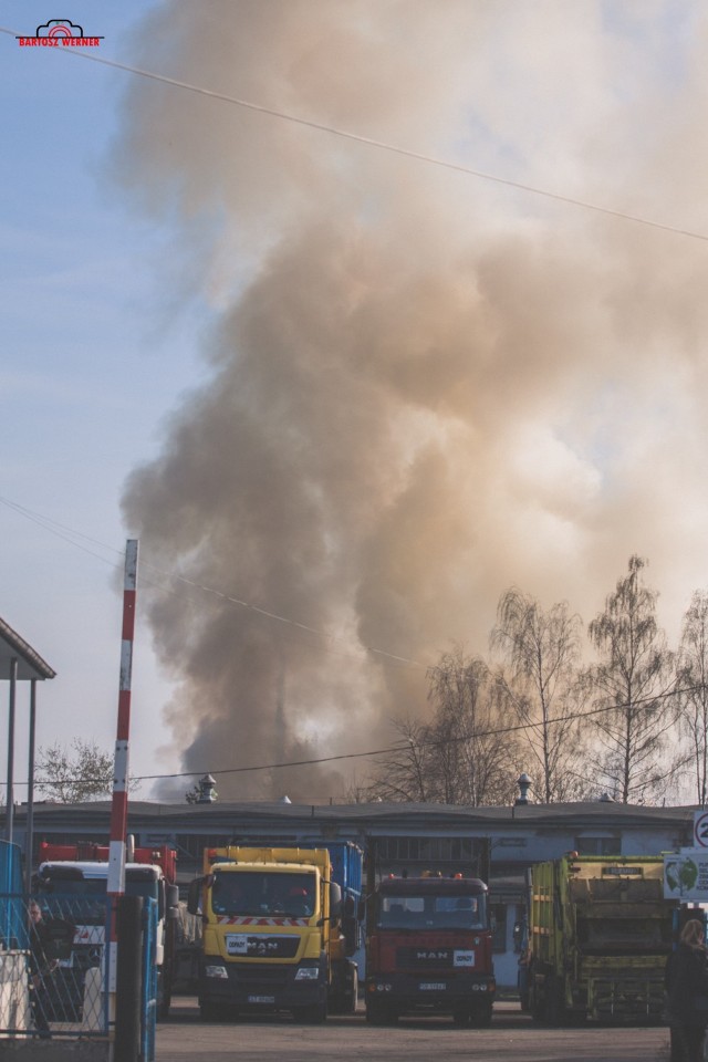 Pożar sortowni śmieci w Jastrzębiu! Potężna chmura dymu nad miastem