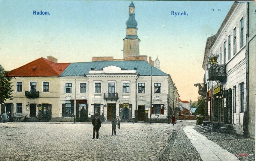 1912 rok, Radom, fragment Rynku z kamienicą Deskurów.