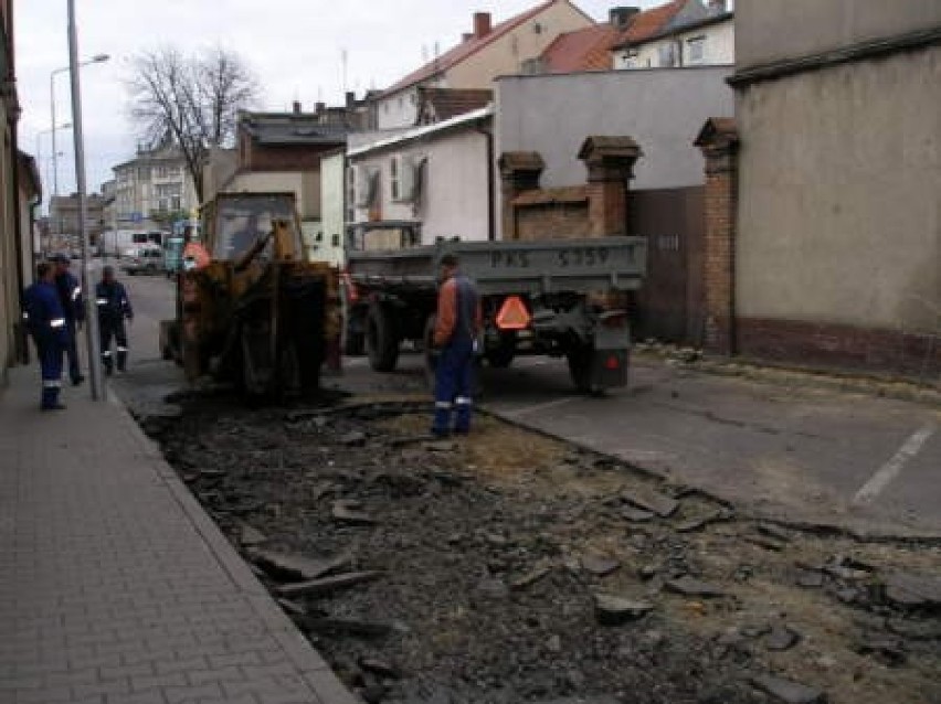 Ulica Gołębia około roku 2007/2008. W trakcie rozbiórki...
