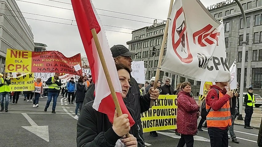 Protest w Warszawie  przeciw CPK