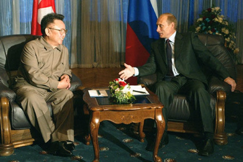 Kim Dzong Il oraz Władimir Putin.