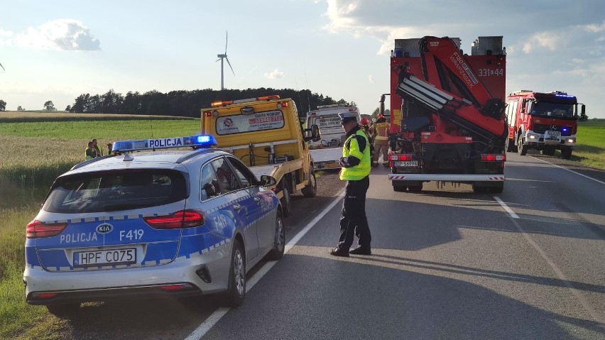 Wypadek w Rękoraju. Samochó ciężarowy uderzył w tył...