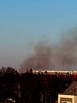 Wrocław. Duży pożar na zachodzie miasta. Widać kłęby czarnego dymu...