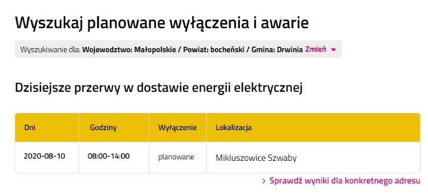 Bochnia-Brzesko. Gdzie nie będzie prądu? Wyłączenia prądu w rejonie Bochni i Brzeska