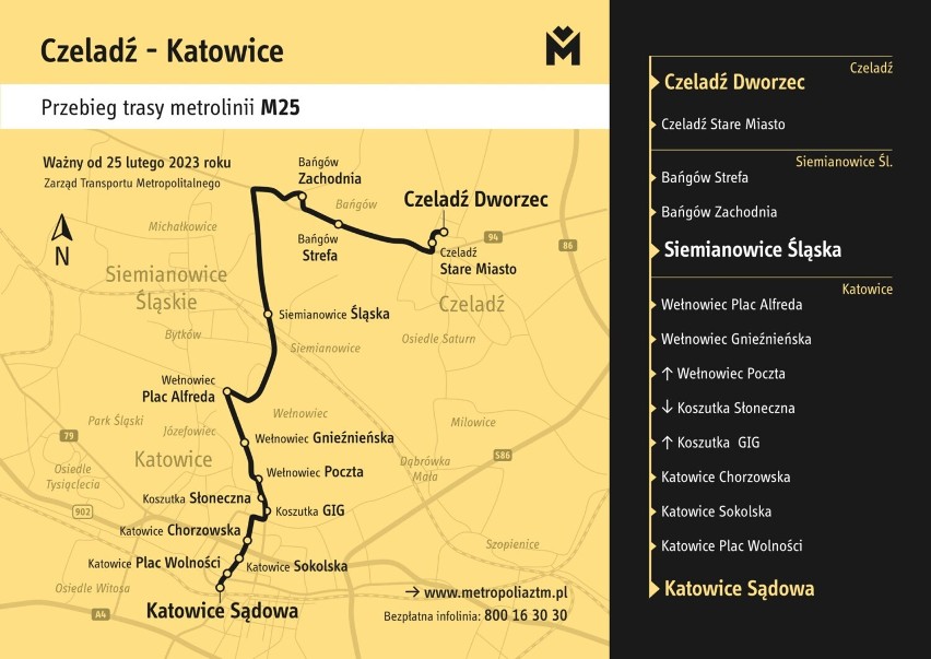 Od 25 lutego nowa metrolinia połączy Katowice z Czeladzią....