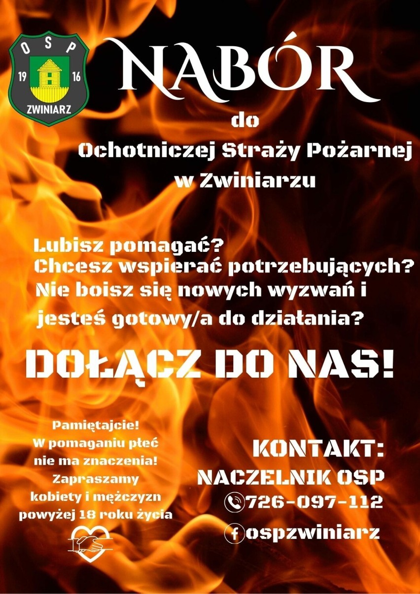 Zostań Strażakiem Ochotnikiem w OSP Zwiniarz!     
