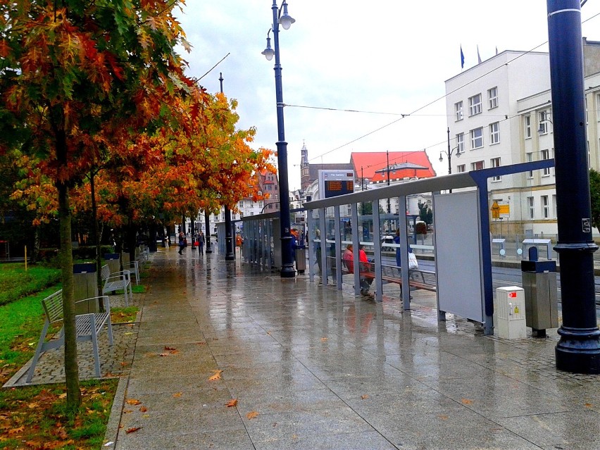 Zrobilło się jesiennie i deszczowo na toruńskich ulicach