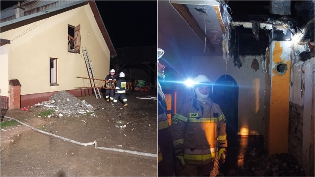 Straty po pożarze domu w miejscowości Kuzie są ogromne, ale na szczęście nikt nie został ranny