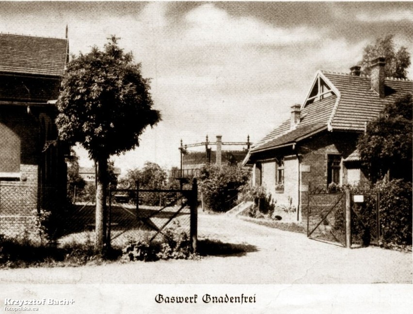 Gazownia, widok od ulicy Fabrycznej. Lata 1920-1945