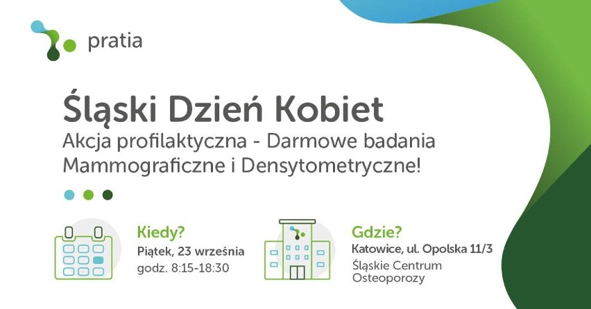 Śląski Dzień Kobiet w Katowicach. Zapisz się na bezpłatne badania mammograficzne i densytometryczne