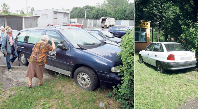 Na osiedlu przy ulicy Gliwickiej w Katowicach od wielu miesięcy parkują "niczyje" karawan i opel