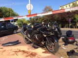 Wypadek na Retkińskiej w Łodzi. Motocyklista zderzył się z samochodem osobowym 