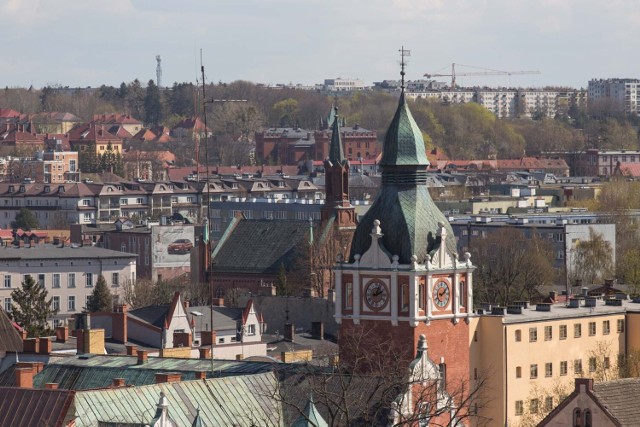 Miasto widziane z wieży Miejskiej Biblioteki Publicznej w Słupsku.