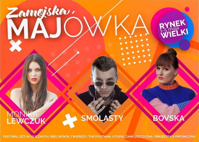 Zamojska Majówka 2019: wystąpią Bovska, Smolasty i Monika Lewczuk!