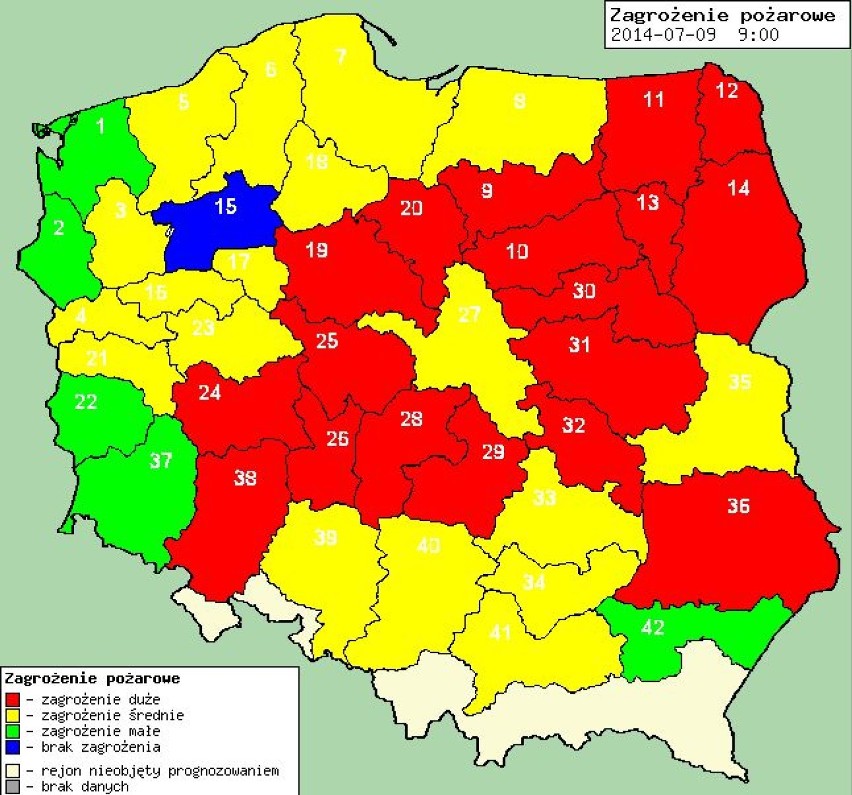 Pożary lasów. Zagrożenie pożarowe na terenie mazowieckiego...