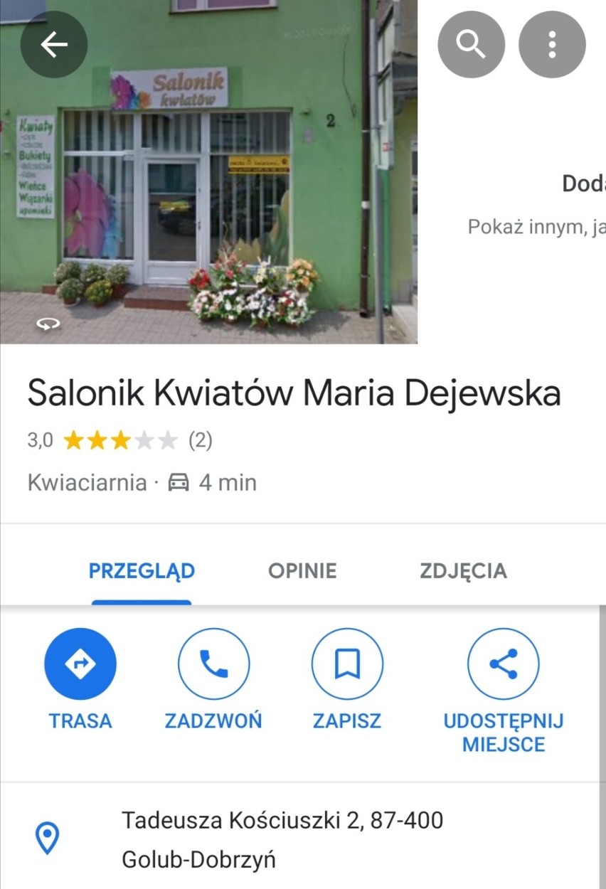6 miejsce
Salonik Kwiatów Maria Dejewska
Ocena 3,0 (2 opinie...