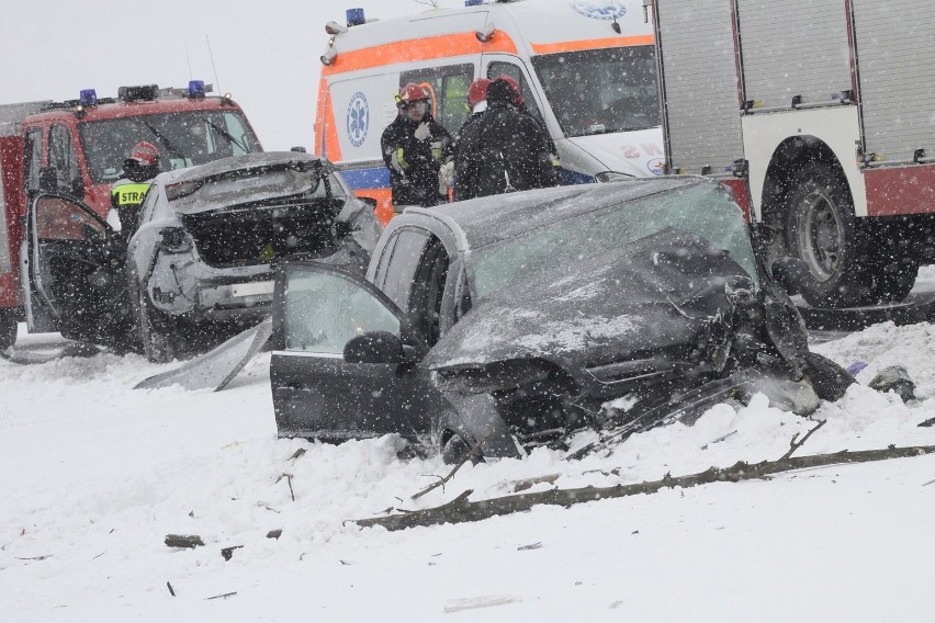Wypadek na drodze 216 Puck-Celbowo, zima 2017
