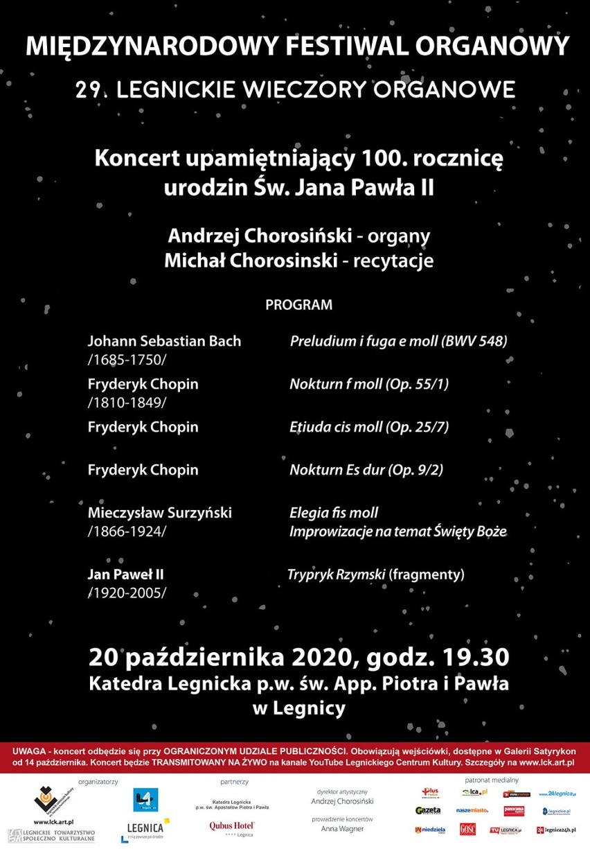 Legnickie Wieczory Organowe 2020 w 100. rocznicę urodzin Jana Pawła II. W tym roku odbędzie się tylko jeden koncert. Zobacz kiedy i gdzie!