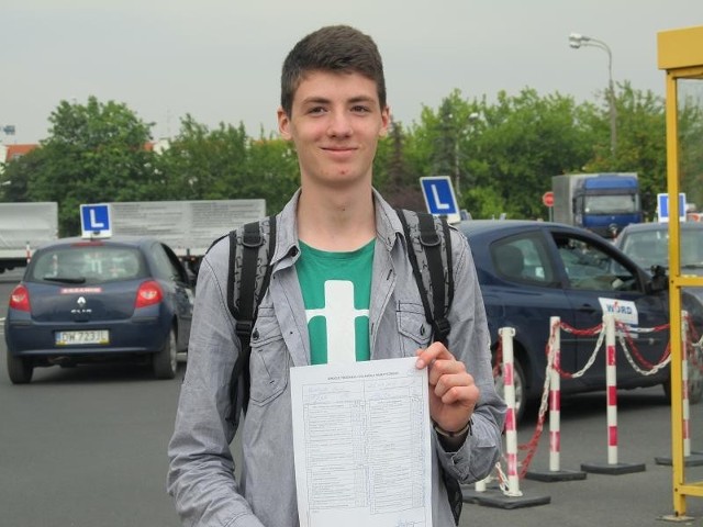 Marcel Nowakowski mógł cieszyć się ze zdanego egzaminu.