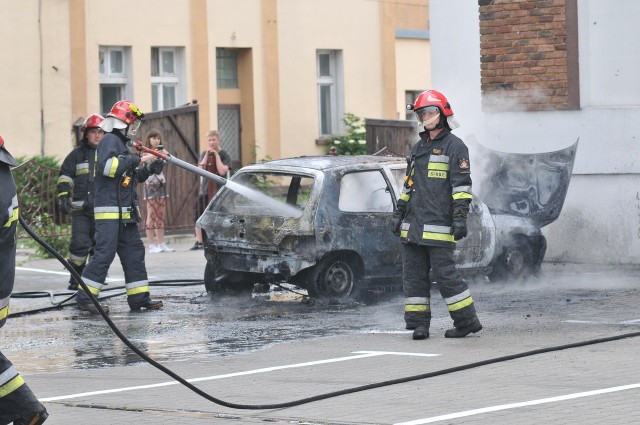 Pożar samochodu osobowego w Kostrzynie nad Odrą.
