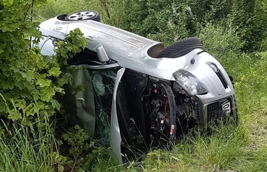 Wypadek w Choromanach 5.06.2020. Cztery osoby w szpitalu. Zdjęcia