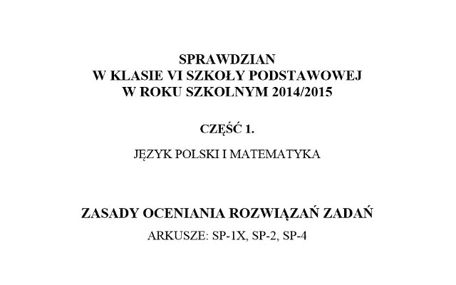 Sprawdzian szóstkolasisty 2015 język polski  imatematyka - arkusz i odpowiedzi CKE - wyniki sprawdzianu szóstoklasisty 2015