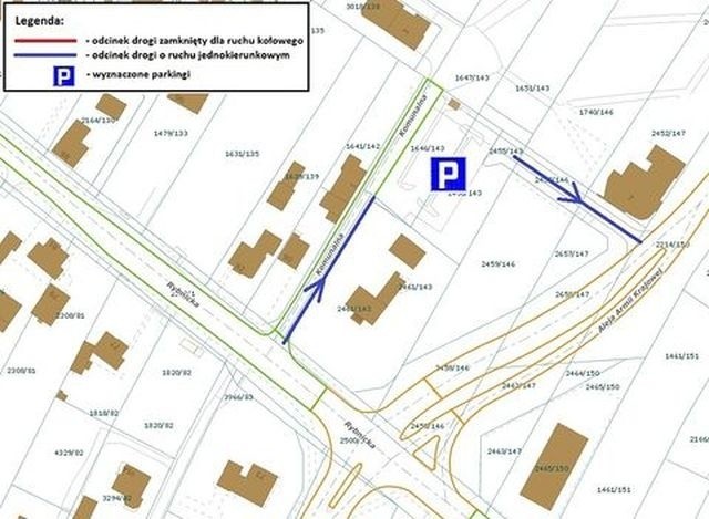 Cmentarz Komunalny przy ul. Komunalnej – wprowadzony zostaje ruch jednokierunkowy na ul. Komunalnej. Wjazd na parking przy cmentarzu będzie możliwy od ul. Rybnickiej, natomiast wyjazd w stronę Al. Armii Krajowej.