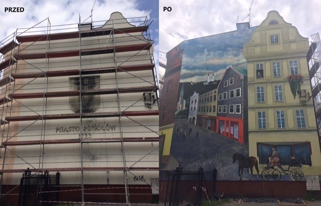 Mural w Mikołowie wykorzystuje złudzenie optyczne