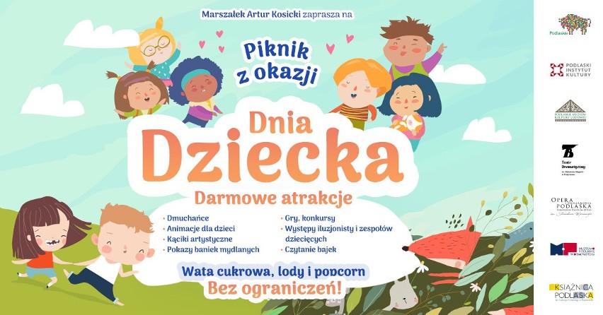 Białystok. Piknik z okazji Dnia Dziecka przed "Spodkami" już 3 czerwca. Marszałek Artur Kosicki zaprasza do wspólnego świętowania