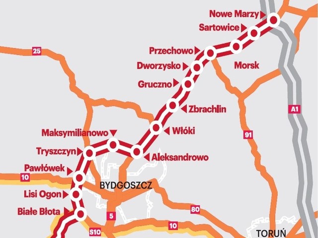 Ta droga ma połączyć w roku 2018 Bydgoszcz z Poznaniem i Gdańskiem.