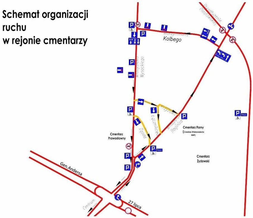 Akcja Znicz 2012 - ostrzeżenia i zmiany organizacji ruchu (mapa)