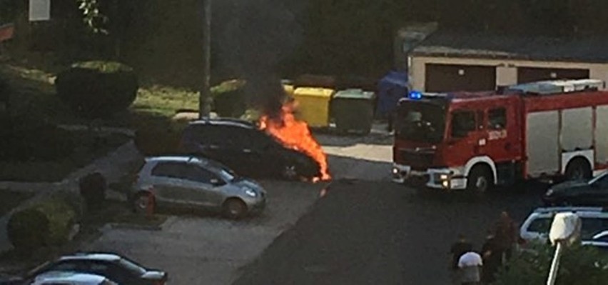 - Pożar na Placu Słonecznym w Gorzowie Wlkp.Na parkingu pali...