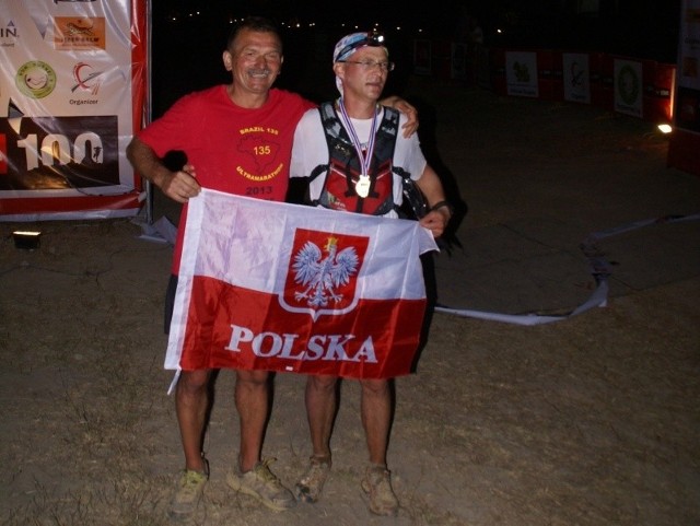 Jacek Łabudzki po ukończeniu biegu z kolegą Wojciechem Kasińskim z Pszczyny, również lekarzem.
