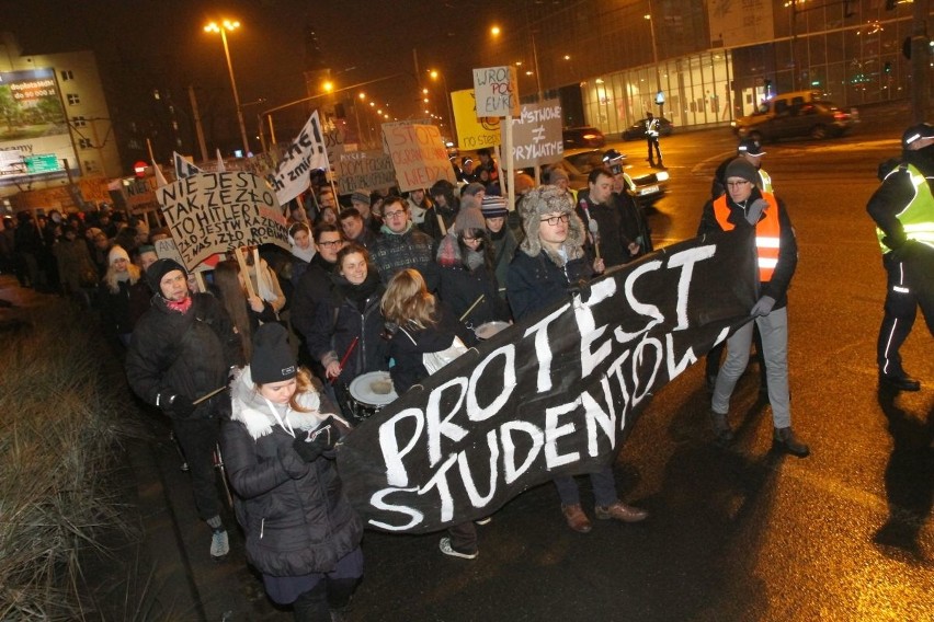 Protest studentów we Wrocławiu, 25.01.2017