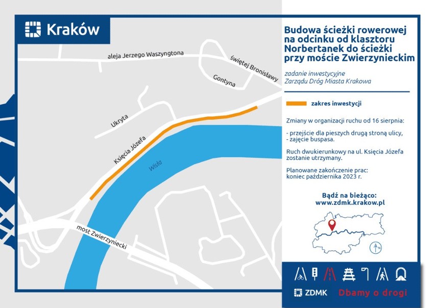 Kraków. Rowerzyści zyskają lepsze połączenie Salwatora z mostem Zwierzynieckim