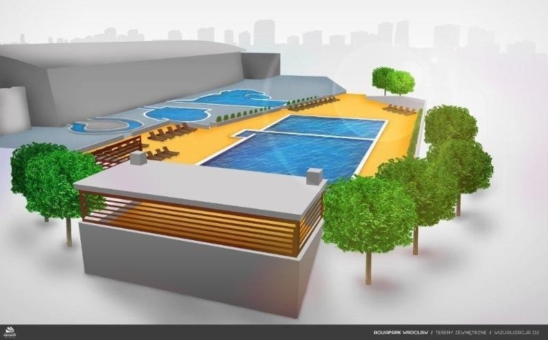 W aquaparku budują zewnętrzny basen z podgrzewaną wodą. Zobacz jak będzie wyglądał