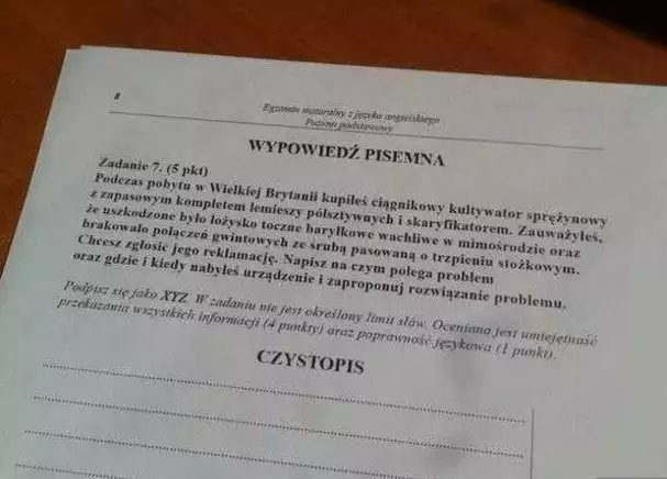 Tak rzekomo na wyglądać arkusz CKE na jutrzejszej maturze (w środę maturzyści zdają język angielski podstawowy)