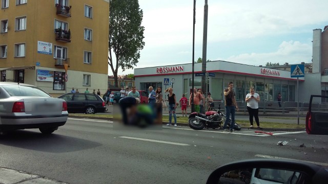 Wypadek z udziałem motocyklisty