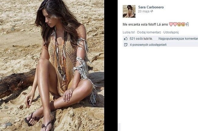 Sara Carbonero (fot. screen z Facebook.com)